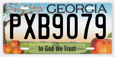 GA license plate PXB9079