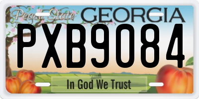 GA license plate PXB9084