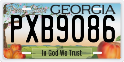 GA license plate PXB9086