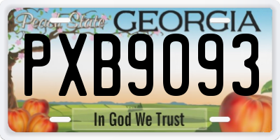 GA license plate PXB9093