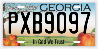 GA license plate PXB9097