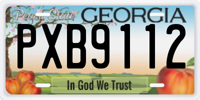 GA license plate PXB9112