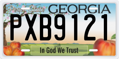 GA license plate PXB9121
