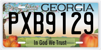 GA license plate PXB9129