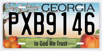 GA license plate PXB9146