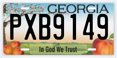 GA license plate PXB9149