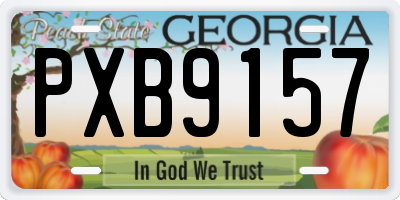 GA license plate PXB9157