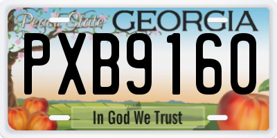 GA license plate PXB9160