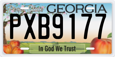 GA license plate PXB9177