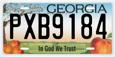 GA license plate PXB9184