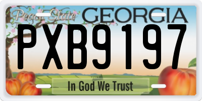 GA license plate PXB9197