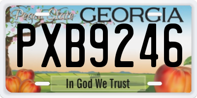 GA license plate PXB9246