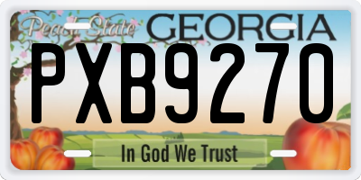 GA license plate PXB9270