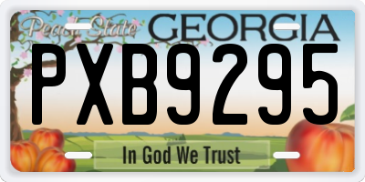 GA license plate PXB9295