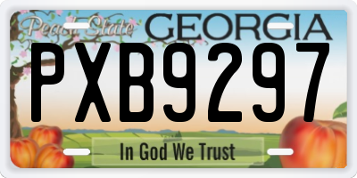 GA license plate PXB9297