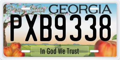 GA license plate PXB9338