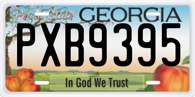 GA license plate PXB9395