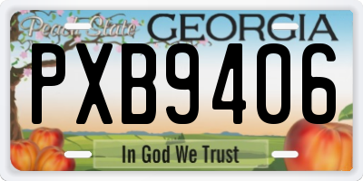 GA license plate PXB9406