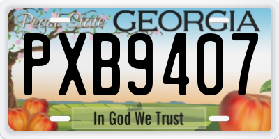 GA license plate PXB9407