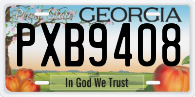 GA license plate PXB9408