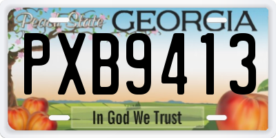 GA license plate PXB9413