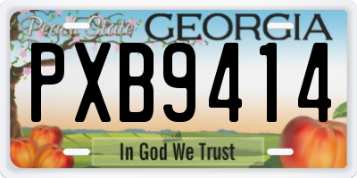 GA license plate PXB9414