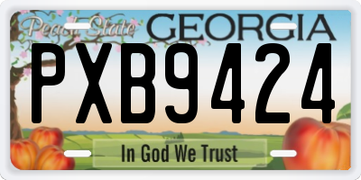 GA license plate PXB9424