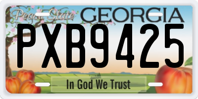 GA license plate PXB9425