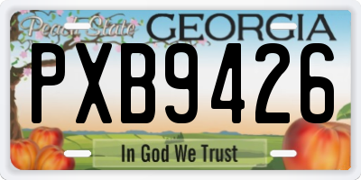 GA license plate PXB9426