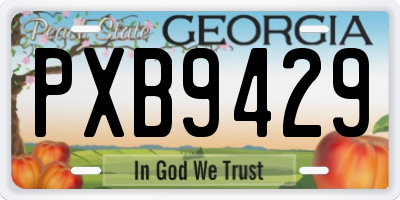 GA license plate PXB9429