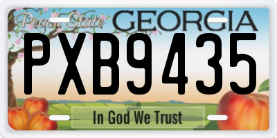 GA license plate PXB9435