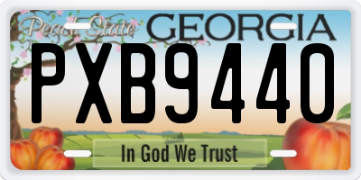 GA license plate PXB9440