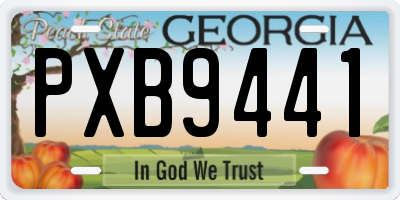 GA license plate PXB9441