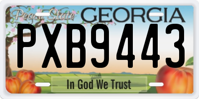 GA license plate PXB9443