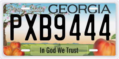 GA license plate PXB9444