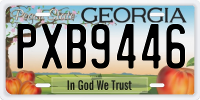 GA license plate PXB9446