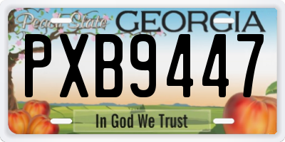 GA license plate PXB9447