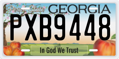 GA license plate PXB9448