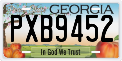 GA license plate PXB9452