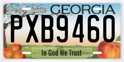 GA license plate PXB9460