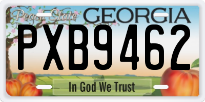 GA license plate PXB9462