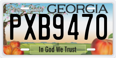 GA license plate PXB9470