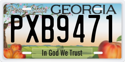 GA license plate PXB9471