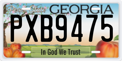 GA license plate PXB9475