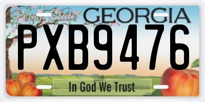 GA license plate PXB9476
