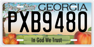 GA license plate PXB9480