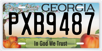 GA license plate PXB9487