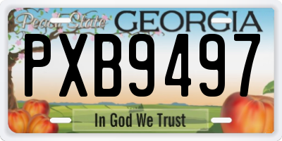 GA license plate PXB9497