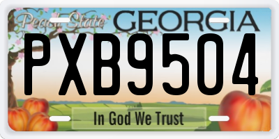 GA license plate PXB9504