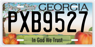 GA license plate PXB9527